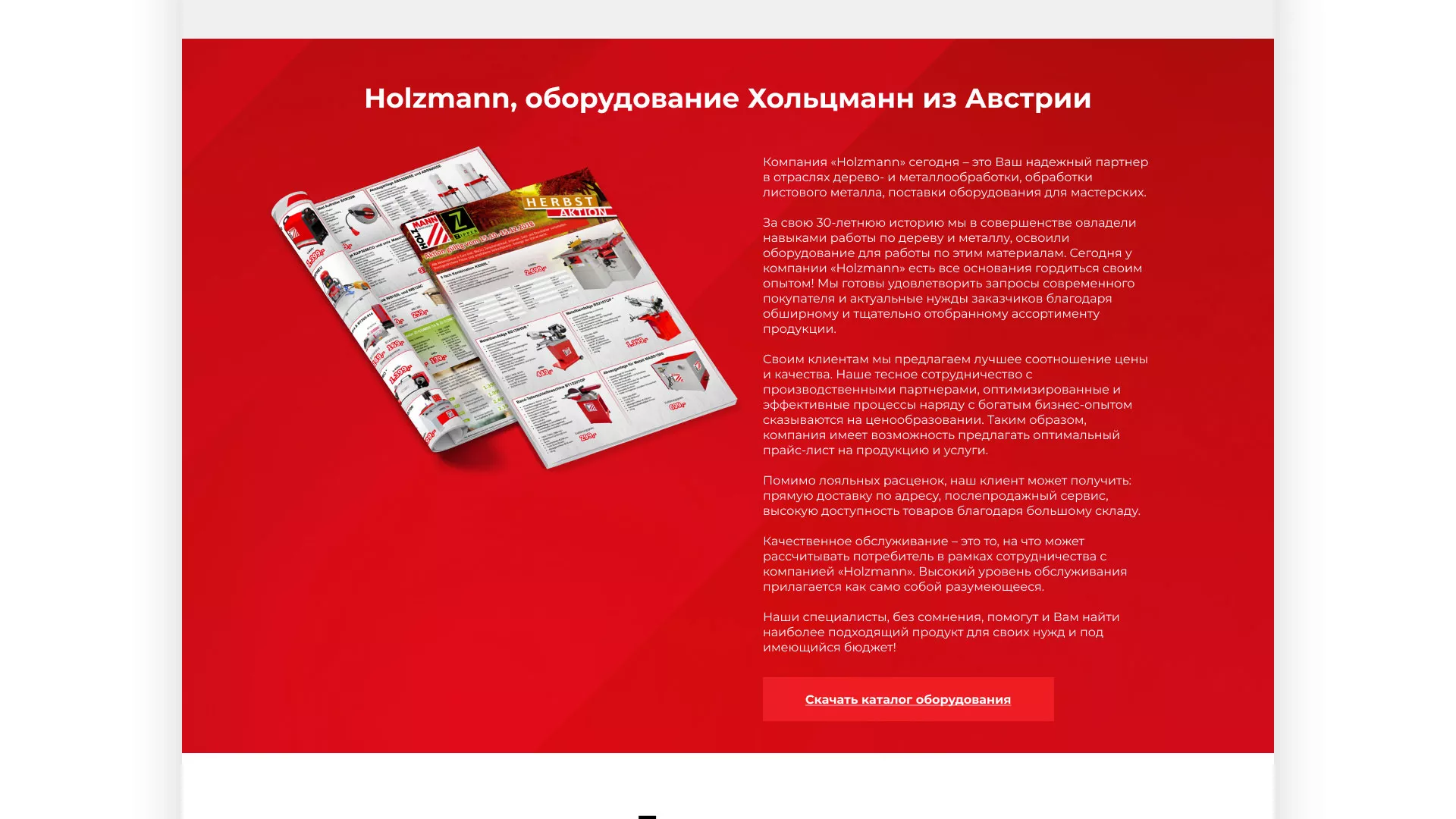 Создание сайта компании «HOLZMANN Maschinen GmbH» в Сычёвке